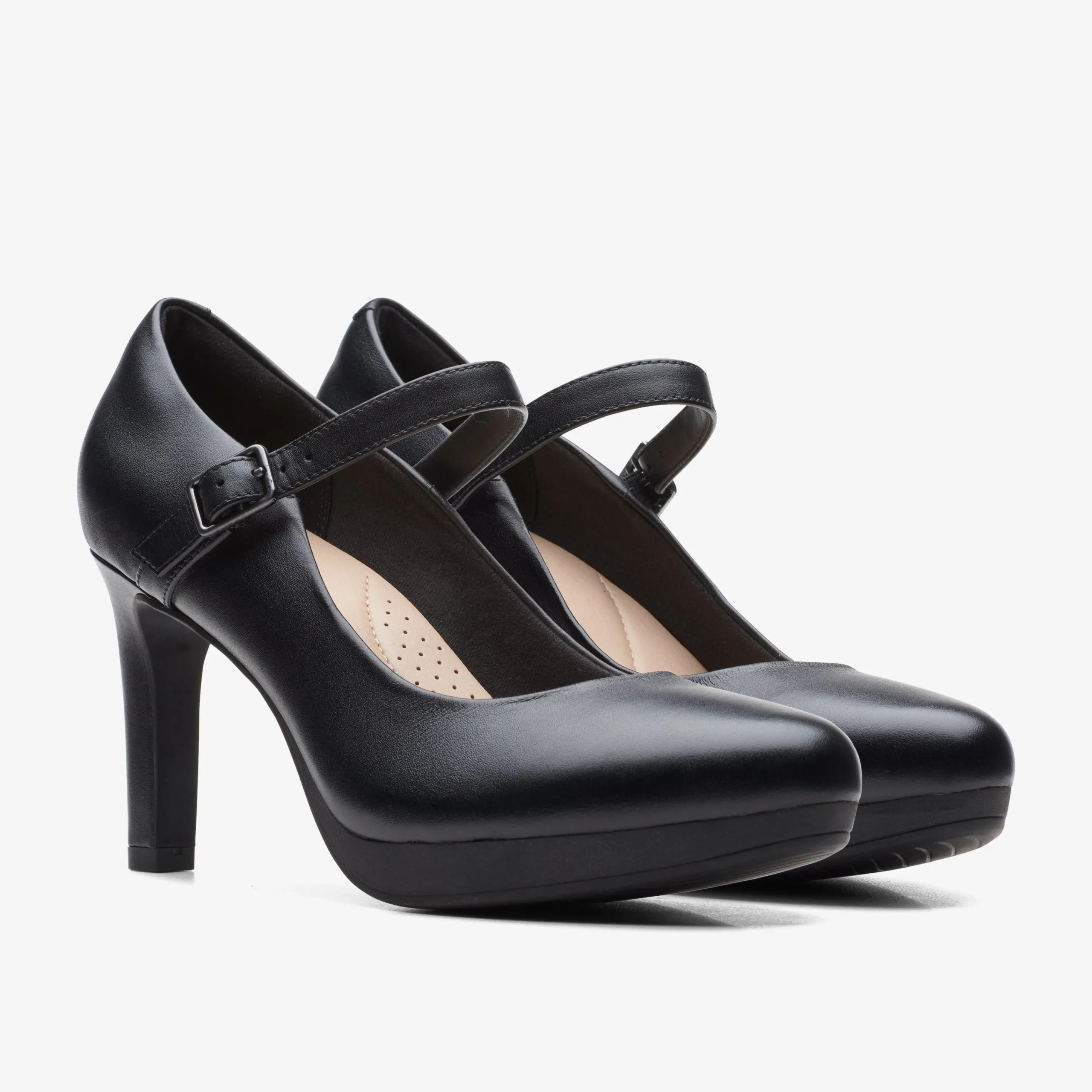 Hot Ambyr Shine Black Leather Women Dress Shoes|Heels & Pumps
