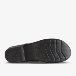Hot Angie Mist Black Leather Women Clogs & Mules