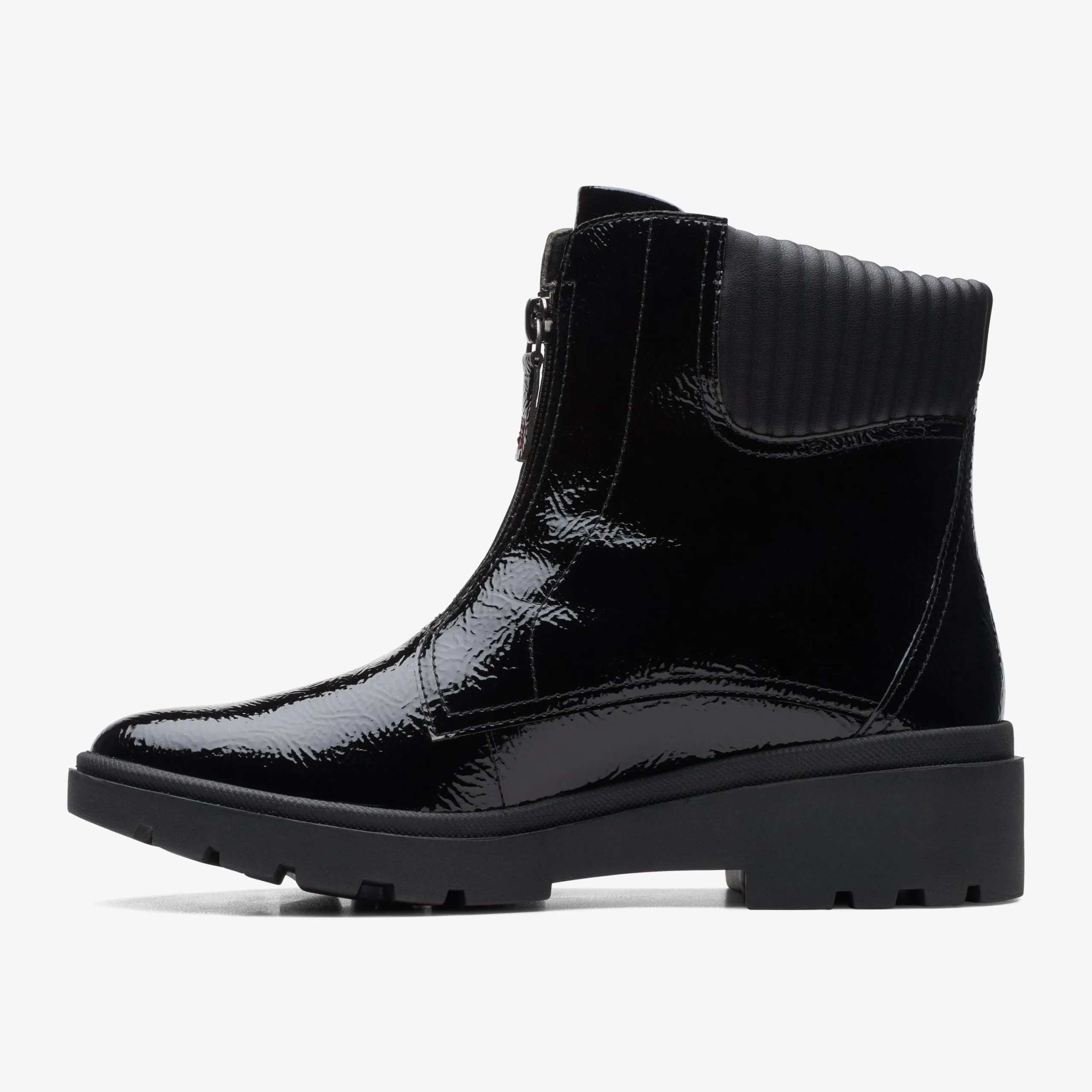 Sale Calla Zip Black Crinkle Patent Women Boots & Booties