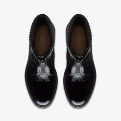 Sale Calla Zip Black Crinkle Patent Women Boots & Booties