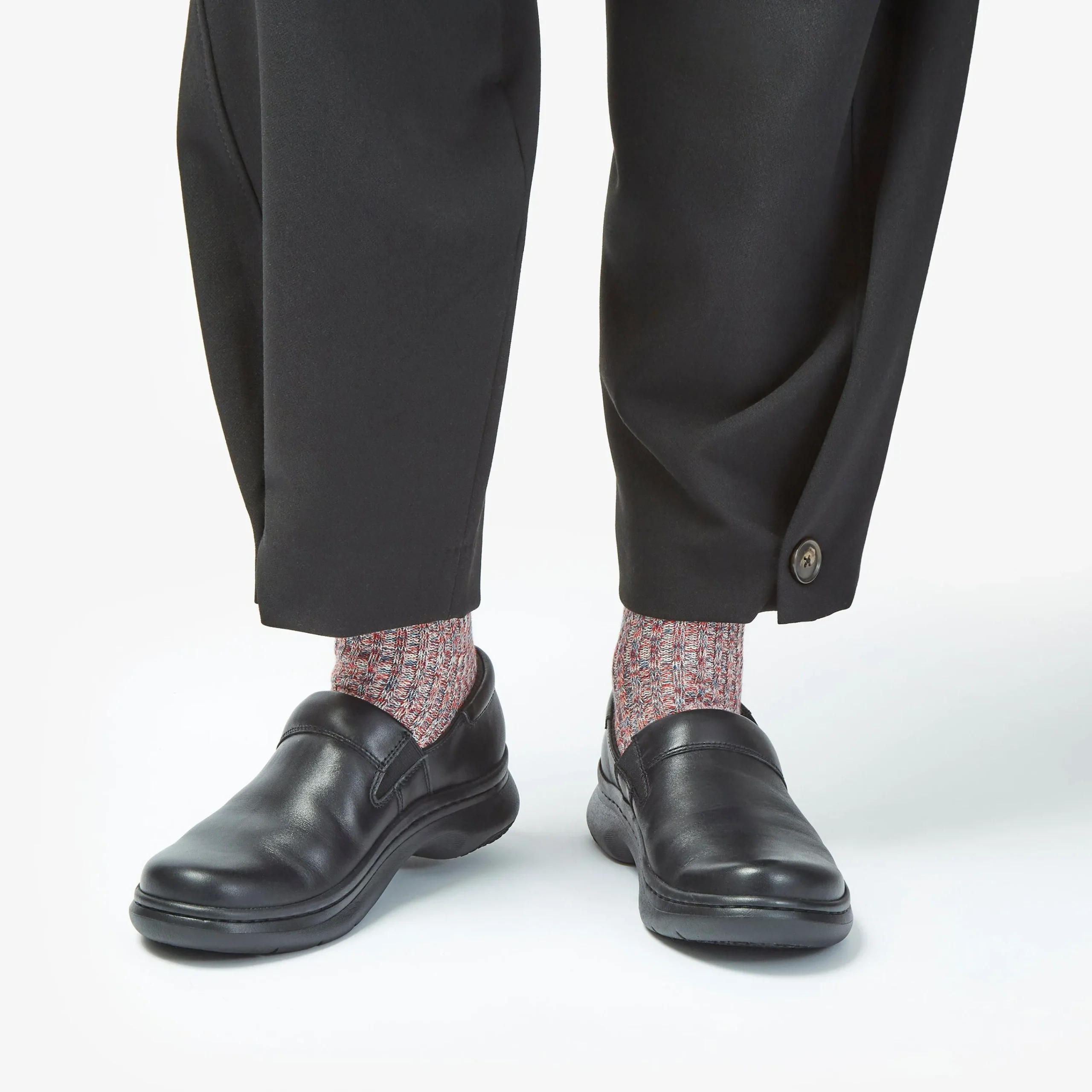 Sale Pro Gem Black Leather Women Slip-Ons|Clogs & Mules
