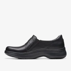 Online Pro Sky Black Leather Women Slip-Ons|Clogs & Mules