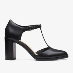 Hot Freva 85 Bar Black Leather Women Dress Shoes|Heels & Pumps