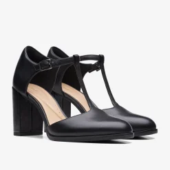Hot Freva 85 Bar Black Leather Women Dress Shoes|Heels & Pumps
