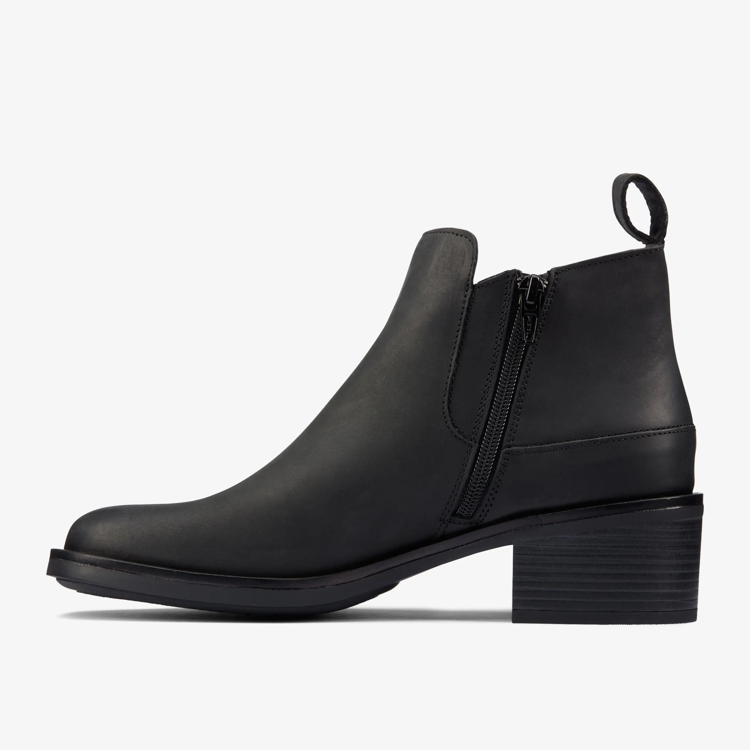 Memi Zip Black Leather Women Boots & Booties
