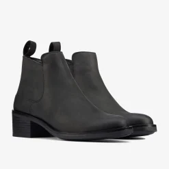 Memi Zip Black Leather Women Boots & Booties