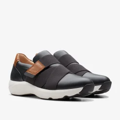 Online TIVOLI STRAP Black Leather Women Sneakers|Slip-Ons